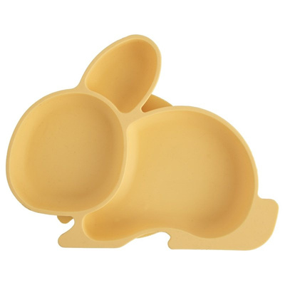 Plate for Kids Silicone Divided yellow bunny 23x18,5x3,5 cm