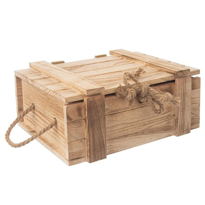 Storage Box with Lid Wooden 36x26x16 cm