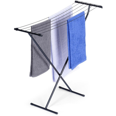 Drying Rack Metal Black Foldable 91x84 cm