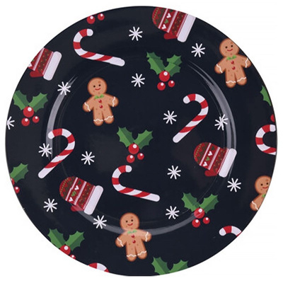 Underplate Navy Blue Christmas 33 cm