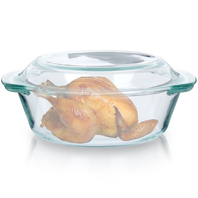 Casserole Dish with Lid Glass 2 l+750 ml