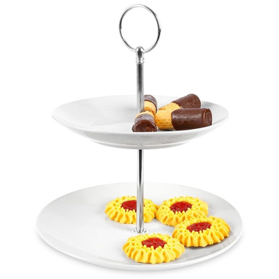 Tier Cake Stand Porcelain White 2-Story 21 cm