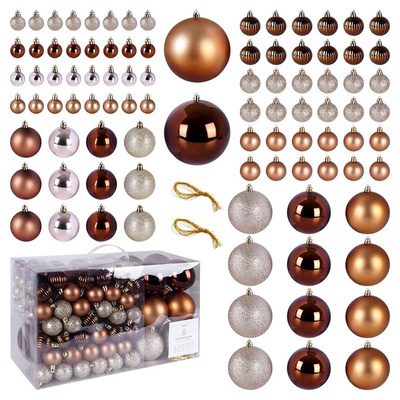 Christmas Baubles Amber Unbreakable 94 pcs