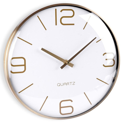 Wall Clock Golden White 30 cm