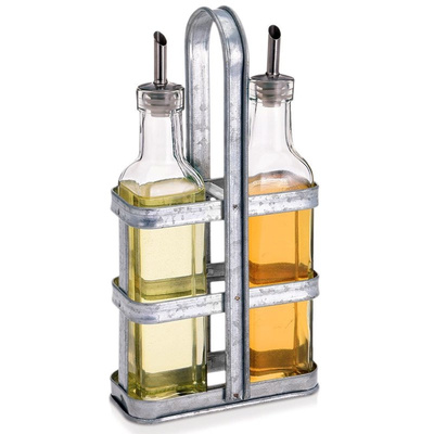 Oil and Vinegar Bottle Glass with Holder 2x 290 ml 2 pcs