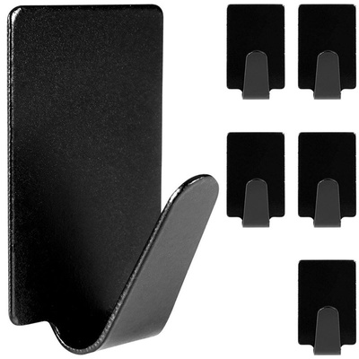 Adhesive Hook Steel Black 3x2 cm 6 pcs