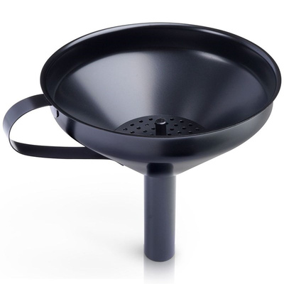 Funnel with Strainer Steel Black 10,5 cm