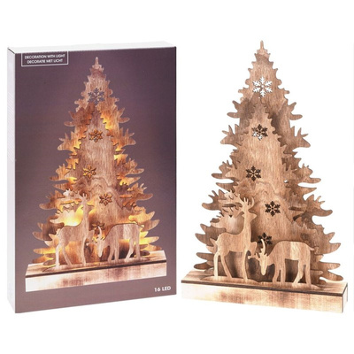 Luminous Christmas Tree Wooden 16 LED 38 cm