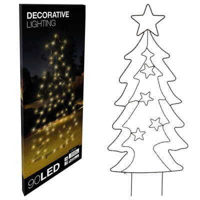 Luminous Outdoor Christmas Tree Metal Driven Into 90 LED 85 cm