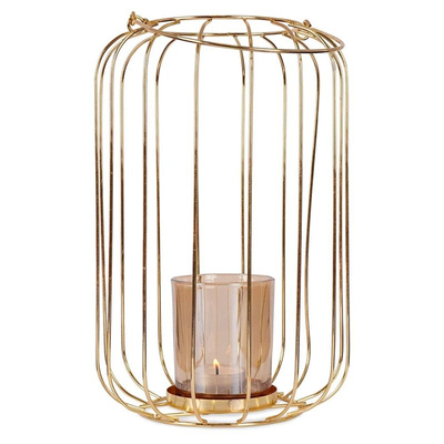 Candle Lantern Metal Golden 26 cm