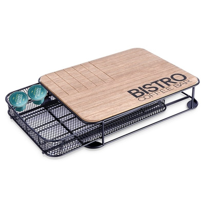 Coffee Capsule Holder Metal Black BISTRO 30,5x24x6,5 cm