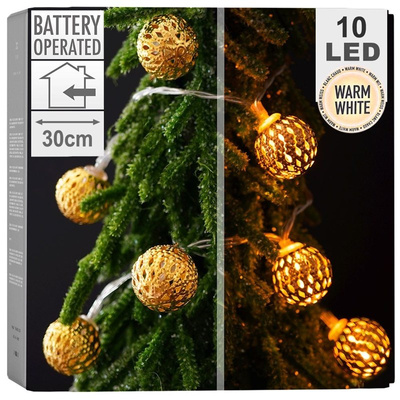 Ball Fairy Lights 10 LED Golden 2,5 cm