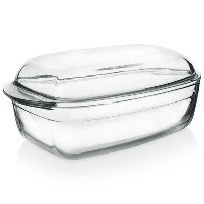 Casserole Dish Glass with Lid 32,5x19x13 cm, 2,9 L