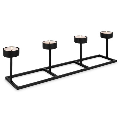 Candle Holder Metal Black for 4 Candles 35 cm