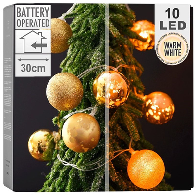 Ball Fairy Lights 10 LED Golden 4 cm