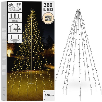 Christmas Tree Lights 360 LED on a Mast