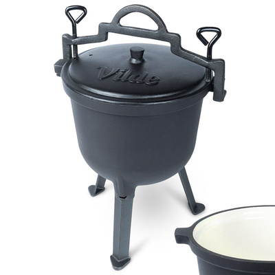 Cauldron Cast Iron Enamel on Legs with Lid CAST LINE 8 l