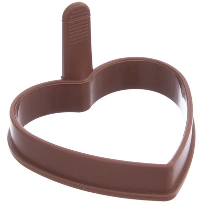 Egg Rings Silicone Brown Heart SILLINIE