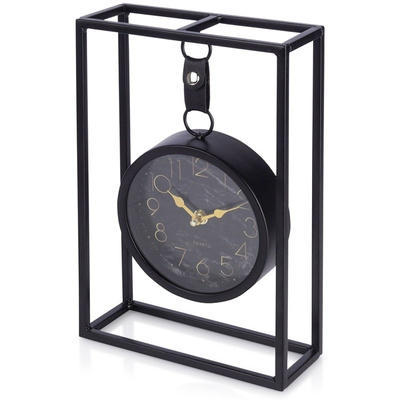 Table Clock Metal Black 20,5x7,5x30 cm