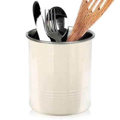 Utensil Holder Steel Beige