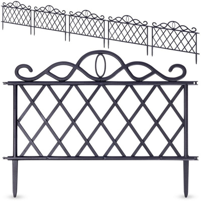 Garden Fence Black 48x27 cm 5 pcs