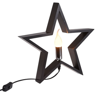 Table Lamp Wooden Black Star 34,5 cm