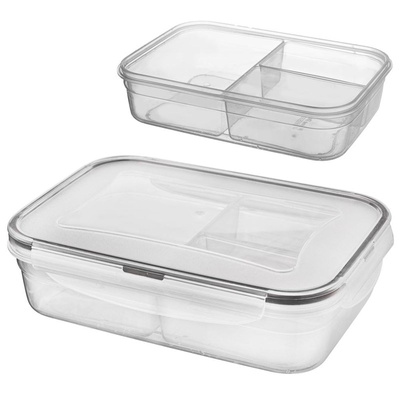 Food Container with Lid and Gasket Divided 1 l