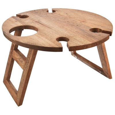 Wine Picnic Table Wooden Foldable MANGO 39,5x24,5cm