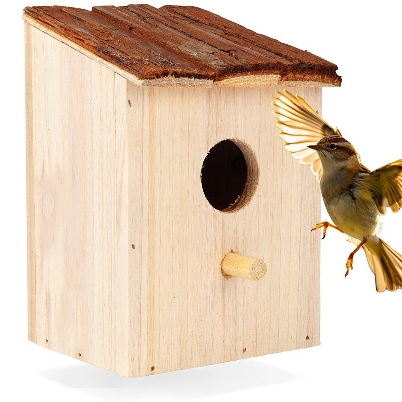 Bruthaus für Vögel Nistkasten Nisthilfe Nistsack Vogelhäuschen aus Holz 10x10,5x15 cm