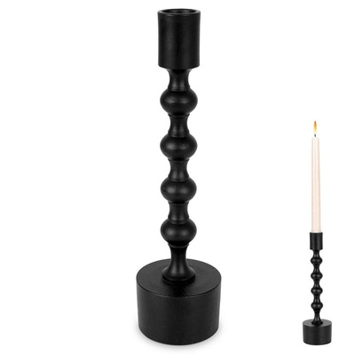 Candle Holder Aluminum Black 23,5 cm