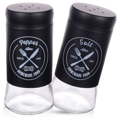 Salt and Pepper Shakers Glass Black 2 pcs