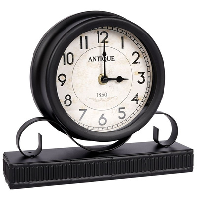 Table Clock Metal Black 20,5 cm