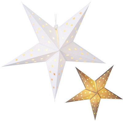 Lighted Star Paper White Hanging 60 cm