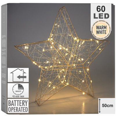 Lighted Star Gold 60 LED 50 cm