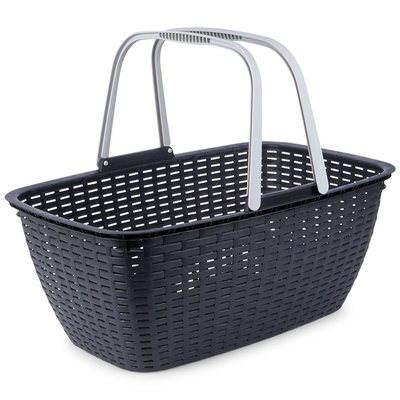 Laundry Basket Plastic Black 35 l