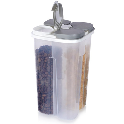 Dry Food Storage Container with Dispenser Divided 2,4 l