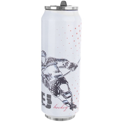 Thermobecher | Isolierbecher | Thermosflasche HOCKEY dosenförmig aus Stahl auslaufsicher doppelwandig 700 ml