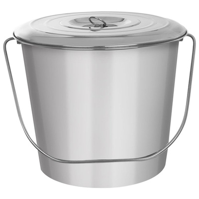 Food Bucket Stainless Steel with Lid 12 l