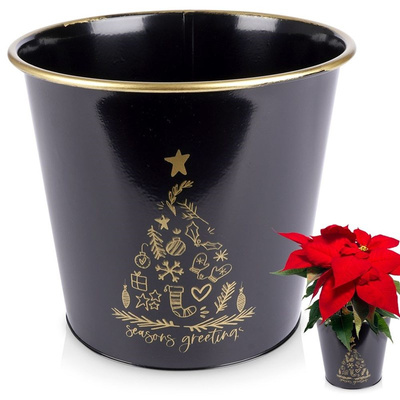 Plant Pot Metal Black 20,5x18 cm