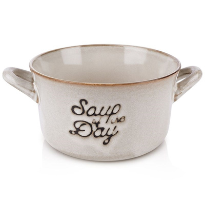 Soup Bowl Ceramic Gray 600 ml