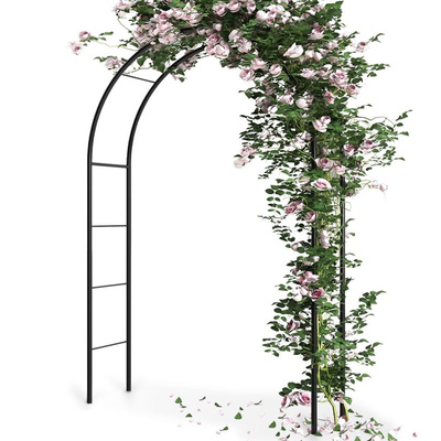 Pergola Rosenbogen Gartenbogen Rankgitter aus Metall für Kletterpflanzen 145x235 cm