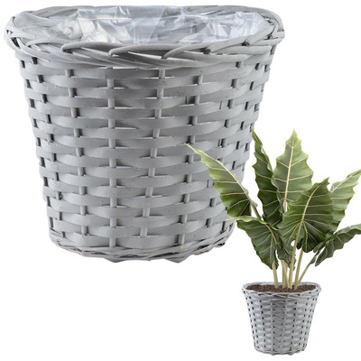 Plant Pot Wicker Gray 30x25 cm