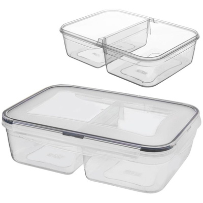 Food Container with Lid and Gasket Divided 2 l