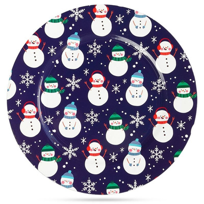 Underplate Navy Blue Snowman 33 cm