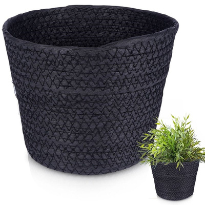 Plant Pot Braided Black 19x15,5 cm