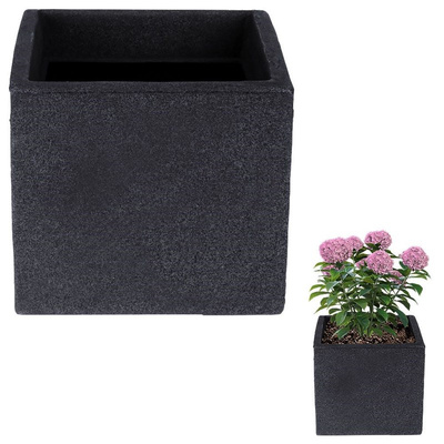 Garden Flower Pot Plastic Gray Square 20x17,5 cm