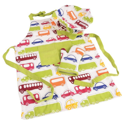 Kids Cooking Apron Set Cotton Cars for Children 3 pcs