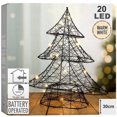 Luminous Christmas Tree Black 20 LED 30 cm