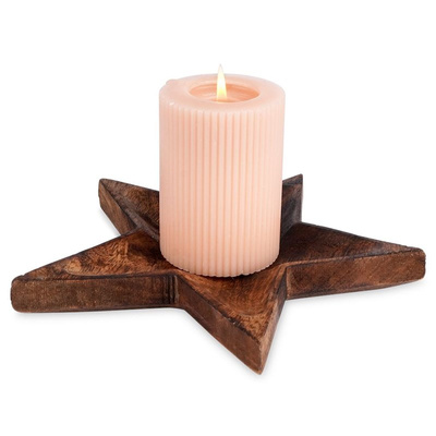 Candle Coaster Wooden Star 22,5 cm