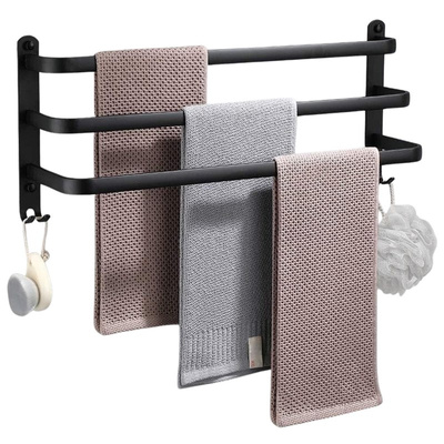 Towel Rail Aluminum Black 50 cm